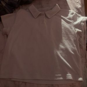 Blue Button Down Collar Crop Top